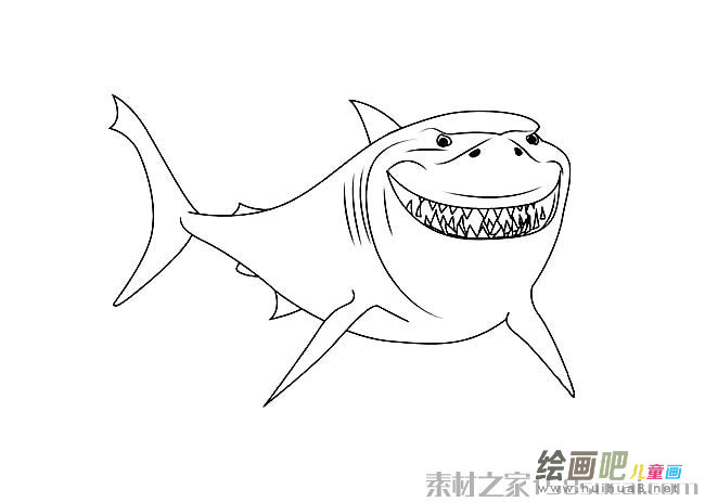 大白鲨简笔画图片
