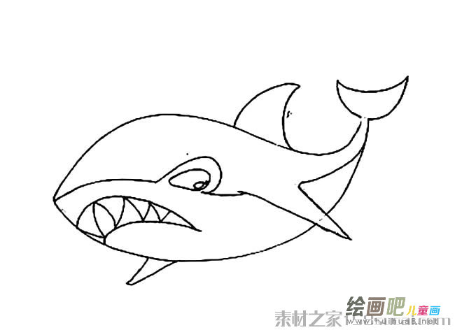 大白鲨简笔画图片