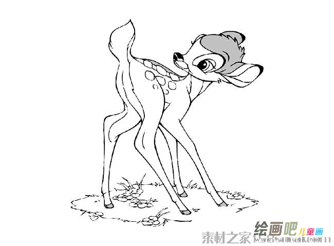 小梅花鹿简笔画图片