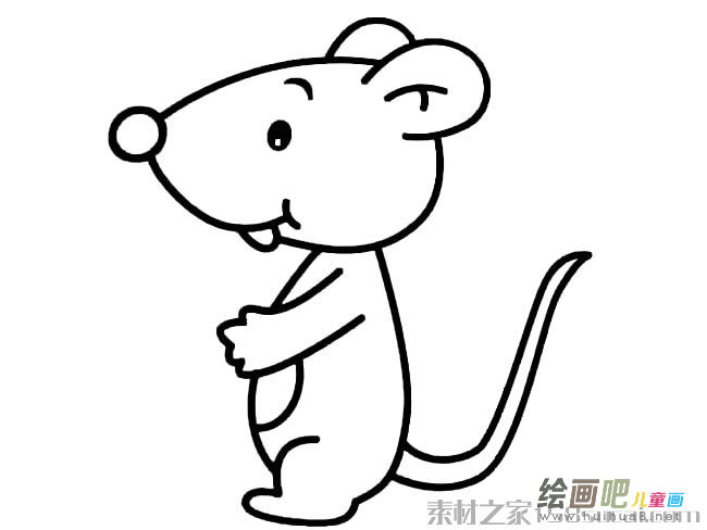 呆萌可爱小老鼠简笔画图片