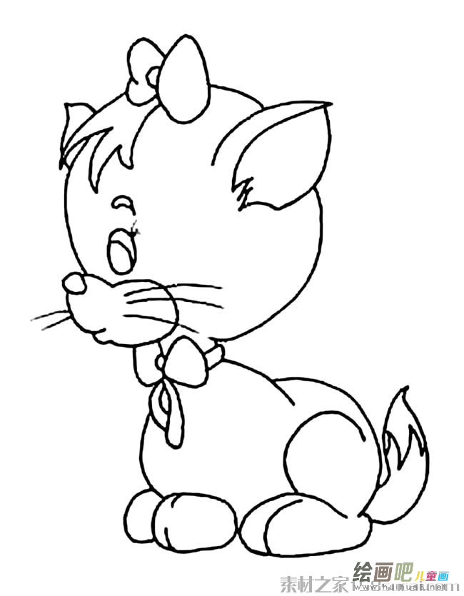 卡通猫简笔画图片