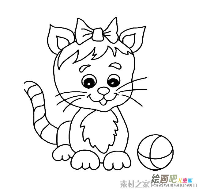 萌猫简笔画图片