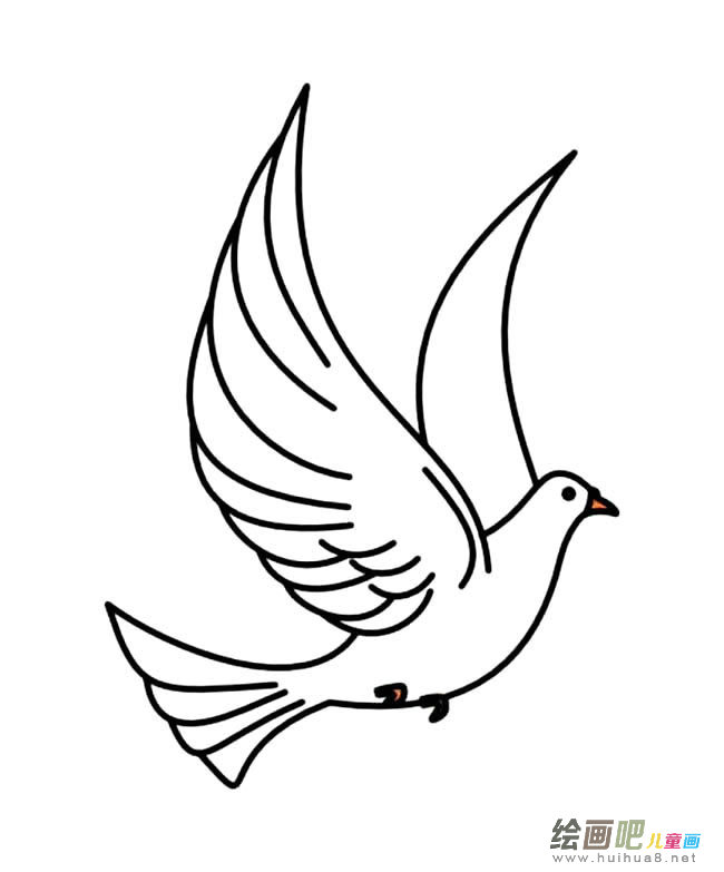放飞和平鸽简笔画图片