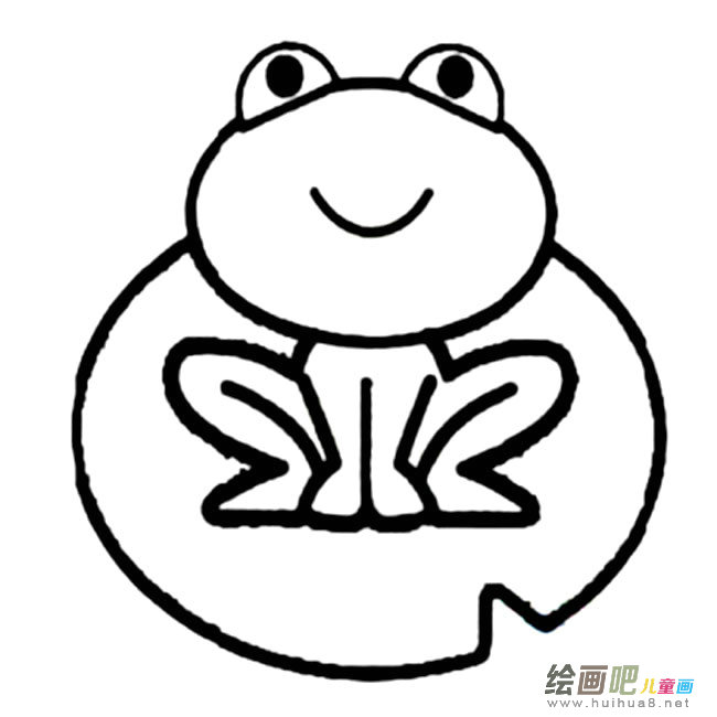 荷叶上的青蛙简笔画图片