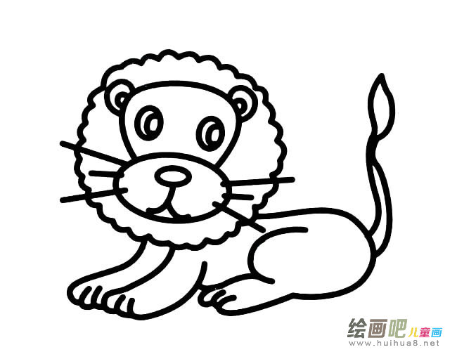 雄狮子简笔画图片