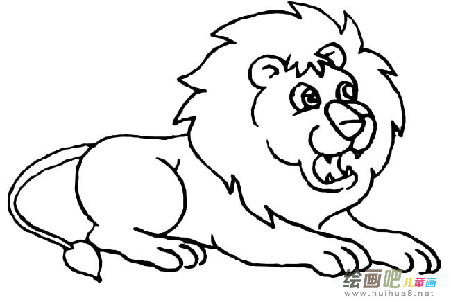 雄狮子简笔画图片