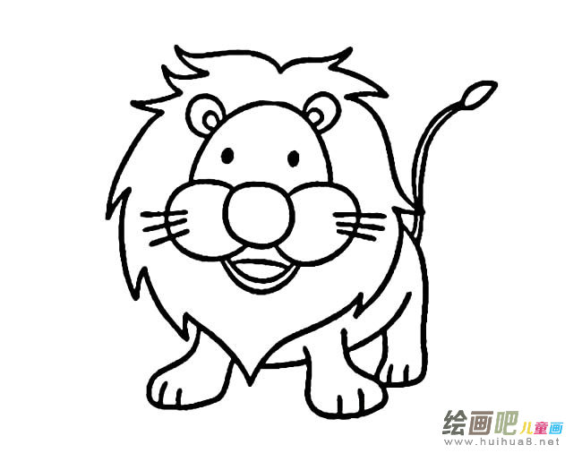 凶猛狮子简笔画图片