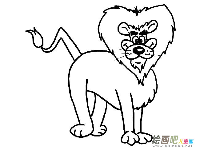 威风的狮子简笔画图片