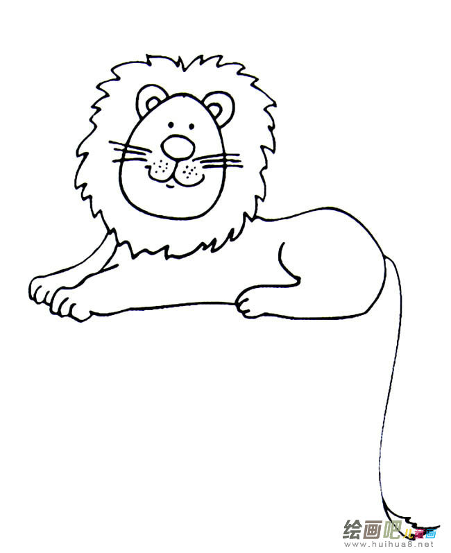 威风的狮子简笔画图片