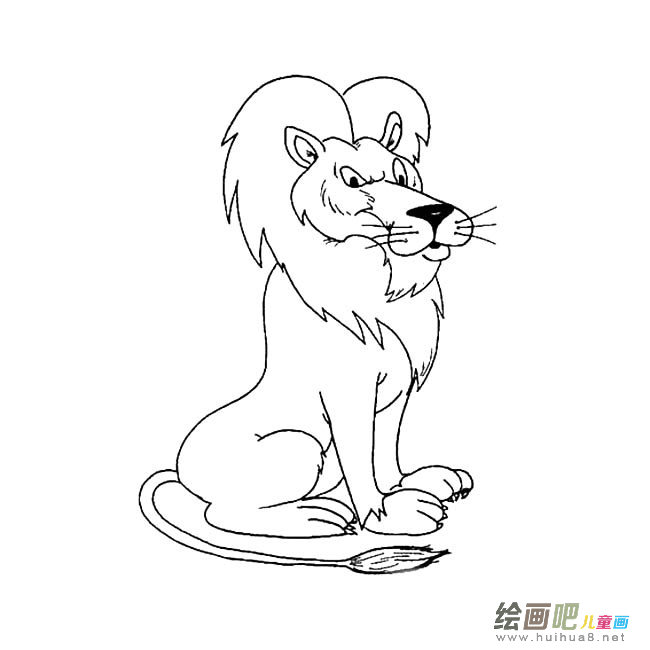 威风的狮子简笔画图片