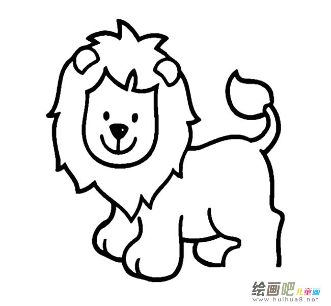 可爱狮子简笔画图片