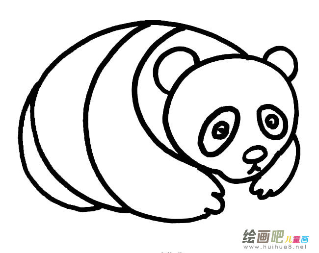 呆萌大熊猫简笔画图片