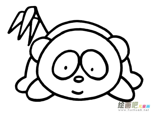 呆萌大熊猫简笔画图片