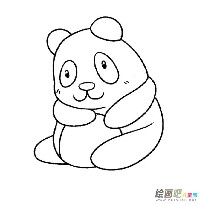 呆萌大熊猫简笔画图片
