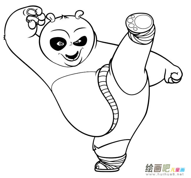 可爱功夫大熊猫简笔画