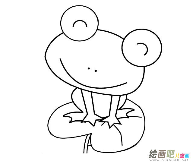 荷叶上的青蛙简笔画