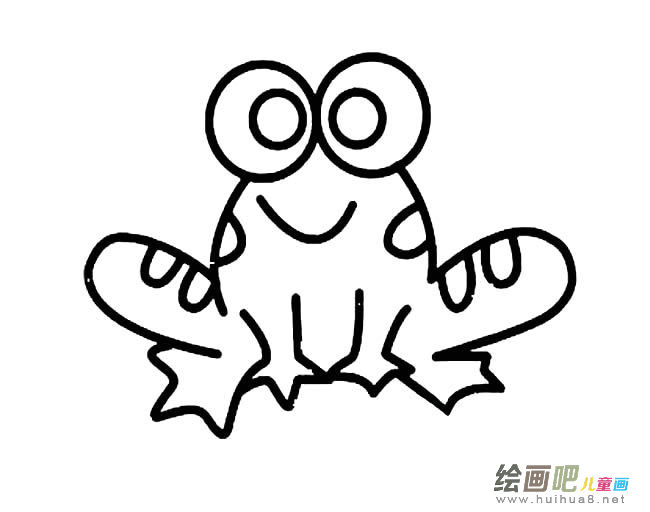卡通大眼青蛙简笔画
