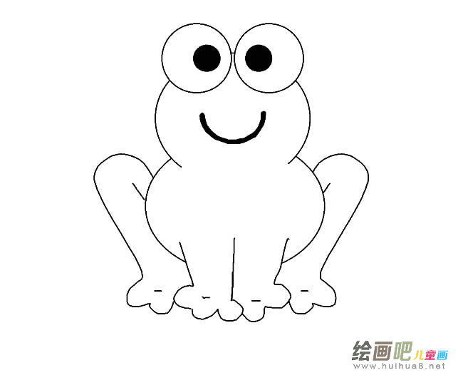 大眼睛卡通青蛙简笔画