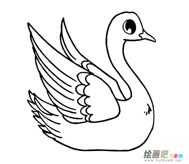 可爱的大白鹅简笔画图片