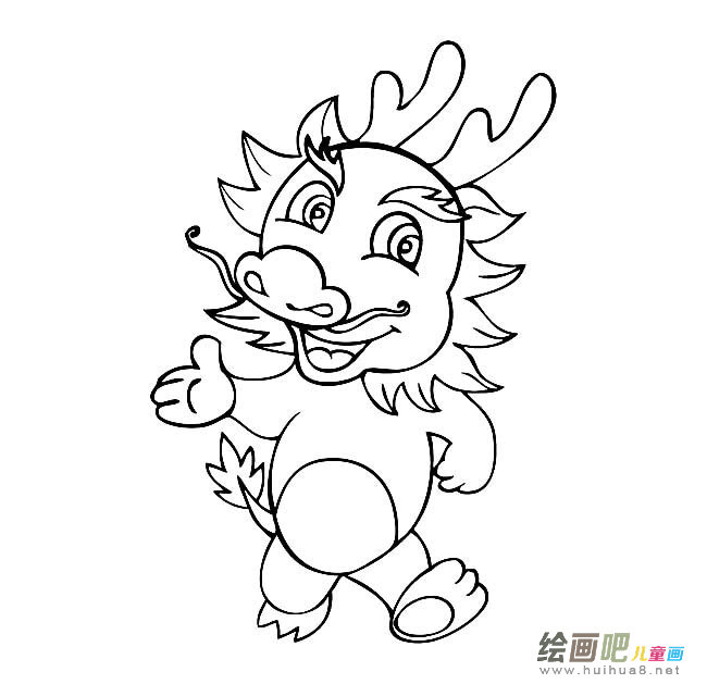 卡通小龙人简笔画图片 