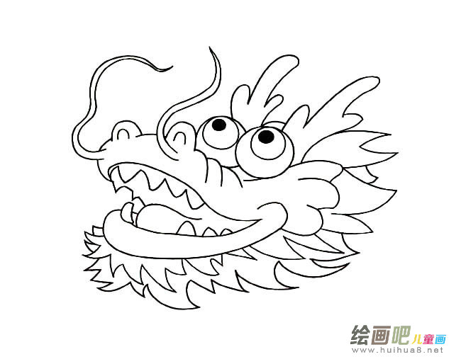 中国龙头像简笔画图片