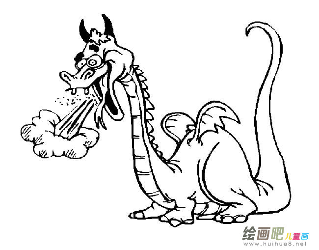 喷火的龙简笔画图片