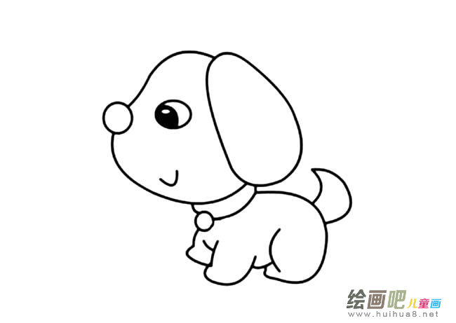 呆萌可爱的小狗简笔画图片