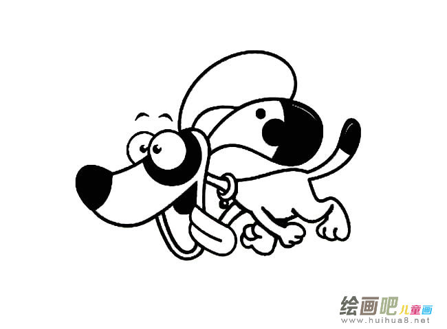 可爱卡通哈巴狗简笔画图片