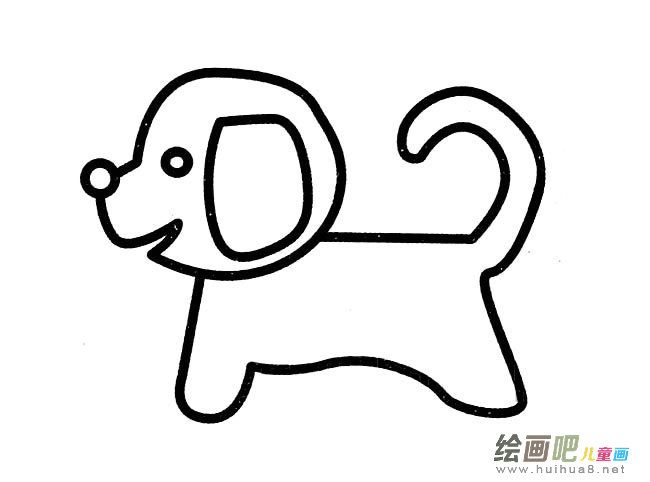 手绘可爱小狗简笔画图片