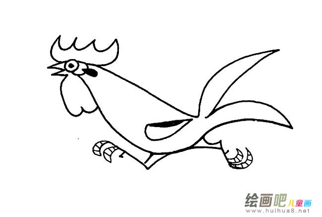奔跑的大公鸡简笔画图片