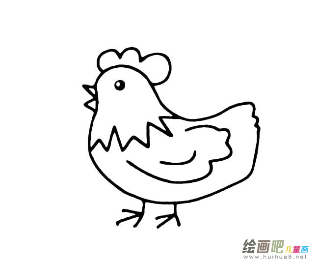 公鸡动物简笔画图片