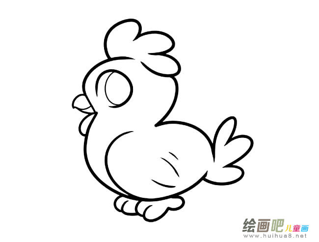 手绘卡通公鸡简笔画图片
