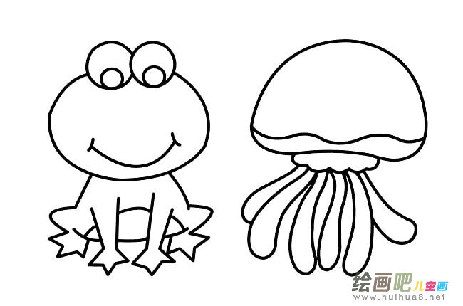 青蛙和章鱼简笔画图片