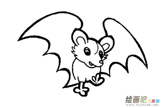 可爱卡通蝙蝠简笔画图片