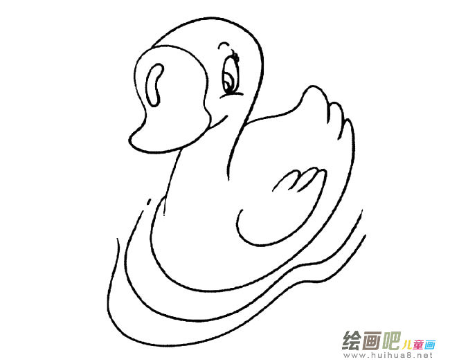 游泳的白鹅简笔画图片