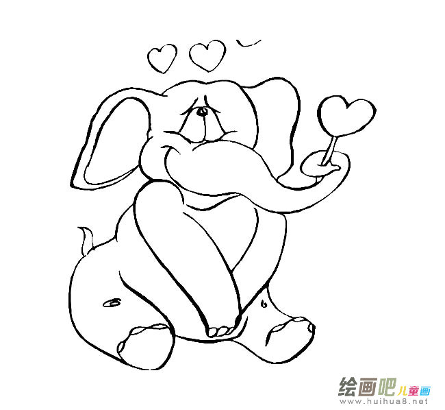 可爱卡通大象简笔画图片