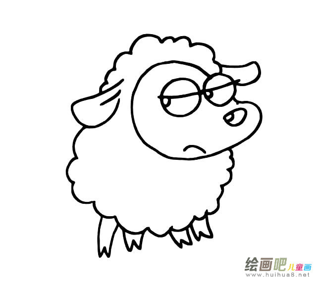 生气的卡通绵羊简笔画图片