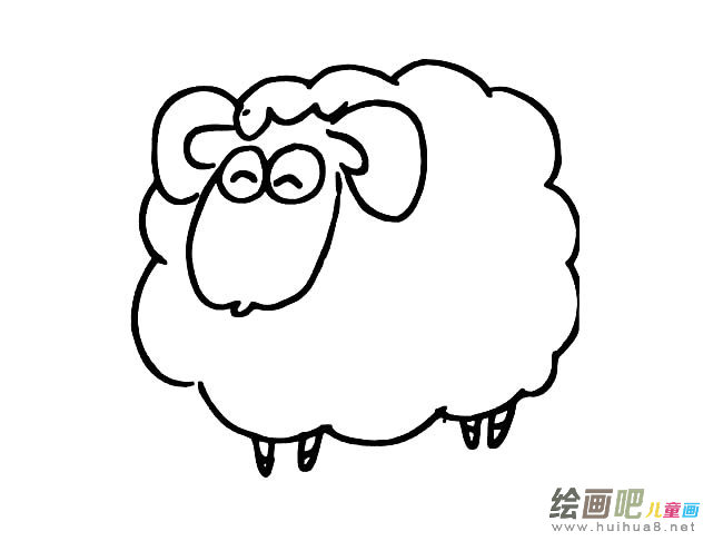 呆萌的绵羊简笔画图片