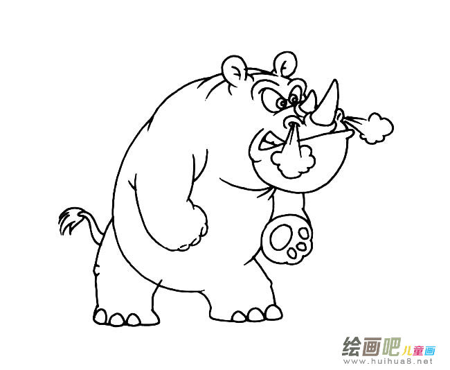 愤怒的大犀牛简笔画图片
