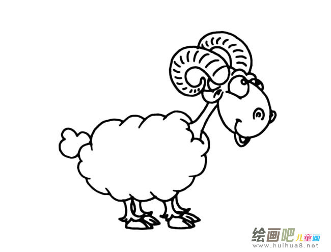 卡通可爱绵羊简笔画图片