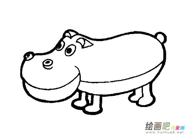 大河马嘴巴简笔画图片