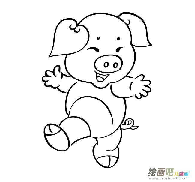 猪的简笔画可爱卡通图片