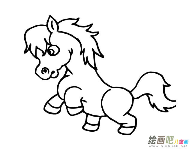 卡通可爱马的简笔画图片