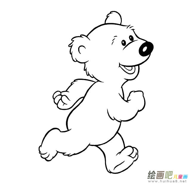 奔跑的卡通熊简笔画图片