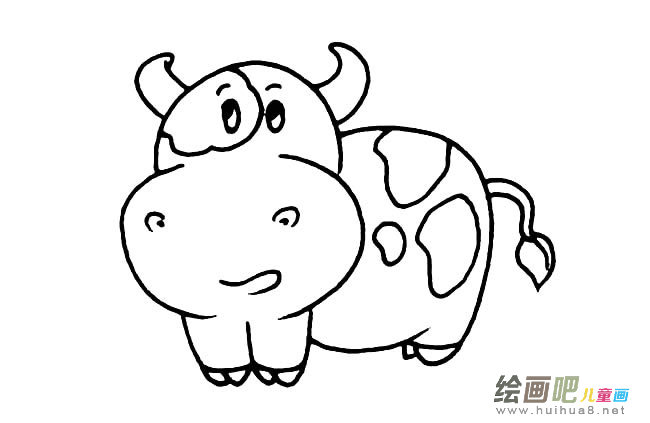卡通可爱奶牛简笔画图片