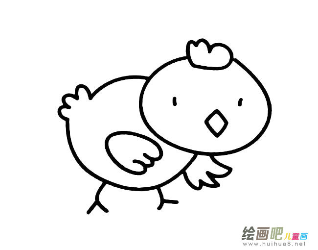 手绘卡通小鸡简笔画图片