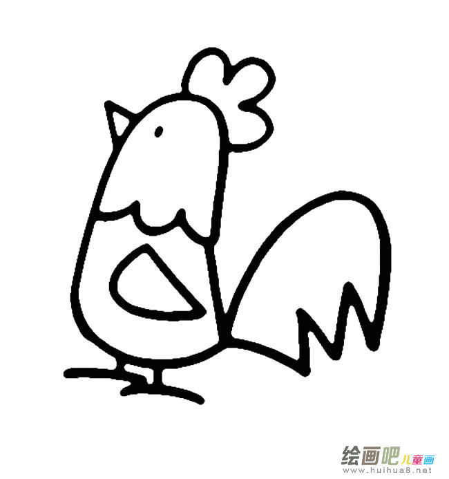 卡通大公鸡简笔画图片2
