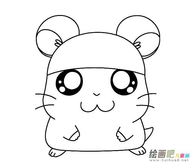 呆萌可爱小仓鼠简笔画图片