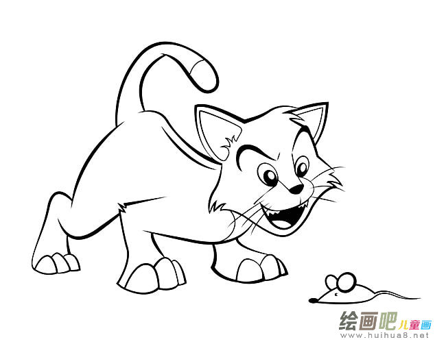 猫和老鼠卡通简笔画图片