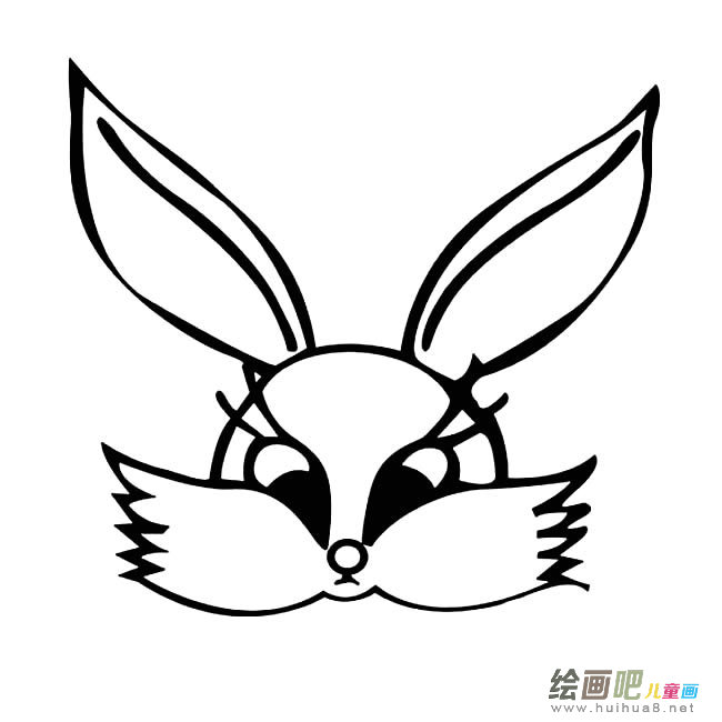 兔子头像简笔画图片